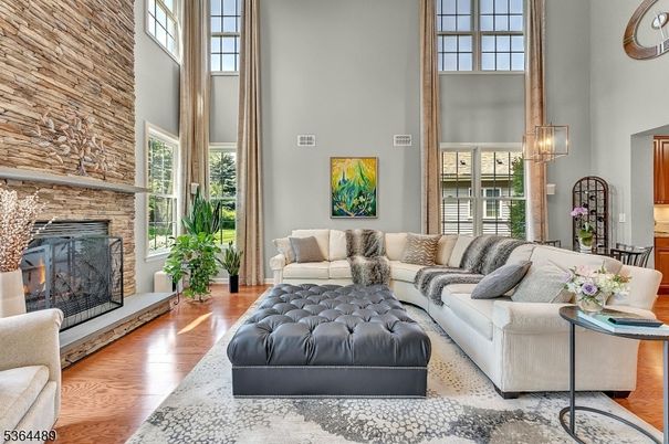 Fireplace, Interior, Living room, Stone Walls, Wood Texture Flooring