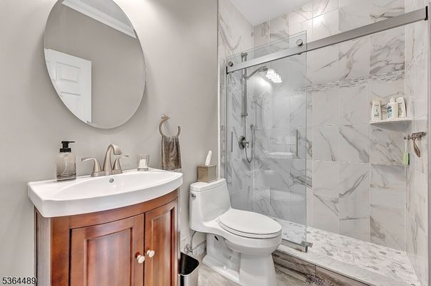 Bathroom, Glass Shower, Interior, Marble Walls