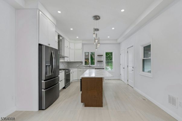 Interior, Kitchen, Pendant Lights, Recessed Lighting, Stainless Steel Appliances