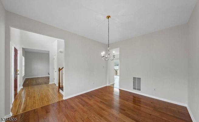 Chandelier, Empty room, Interior, Wood Texture Flooring