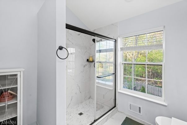 Bathroom, Glass Shower, Interior, Marble, Marble Walls