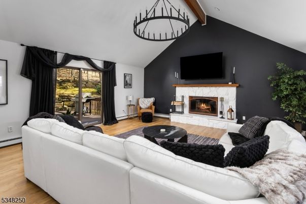 Fireplace, Interior, Living room, Wood Texture Flooring