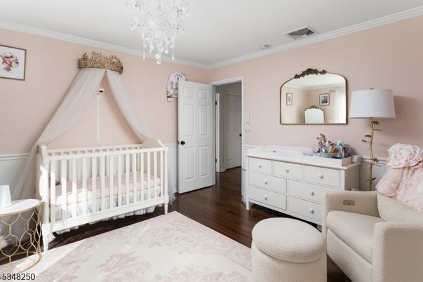 Bedroom, Chandelier, Interior, Wood Texture Flooring