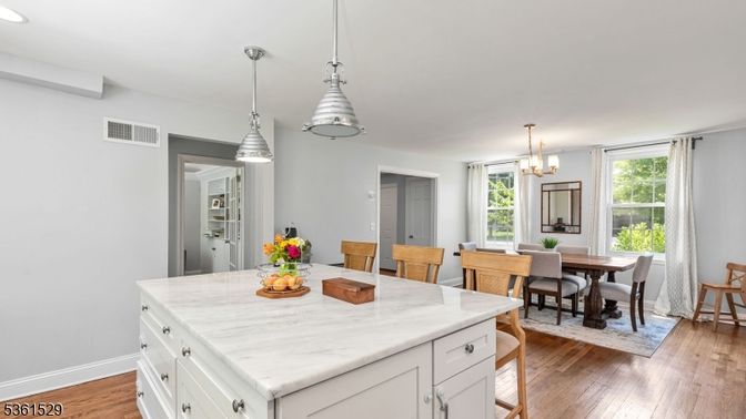 Chandelier, Dining room, Interior, Pendant Lights, Recessed Lighting, Wood Texture Flooring