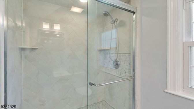 Bathroom, Glass Shower, Interior, Marble Walls