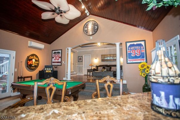 Billiard Table, Game Room, Interior, Wooden Ceilings