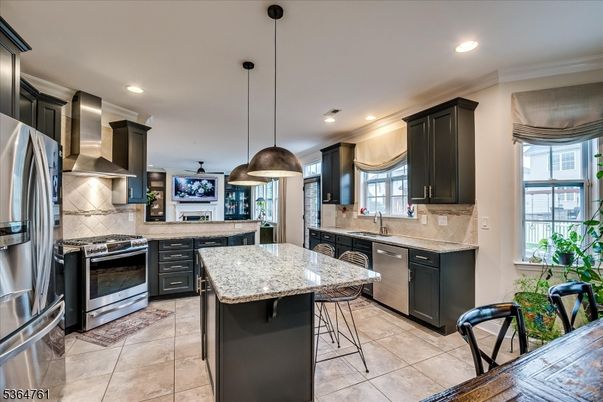 Interior, Kitchen, Pendant Lights, Recessed Lighting, Stainless Steel Appliances