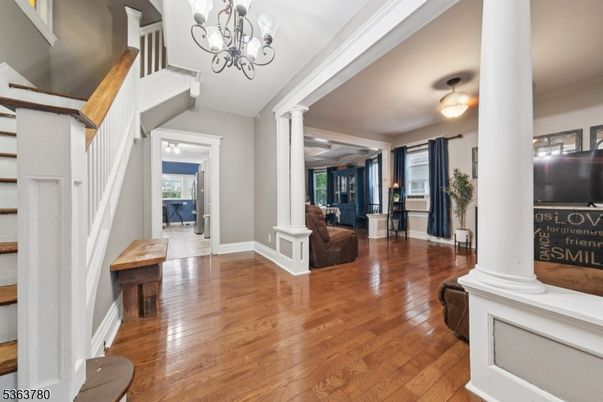 Chandelier, Interior, Wood Texture Flooring