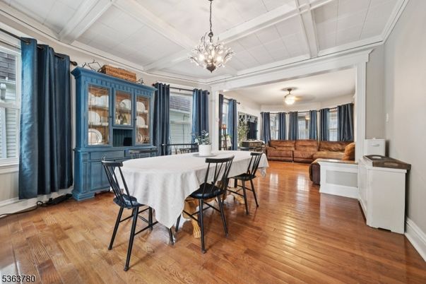 Chandelier, Dining room, Interior, Wood Texture Flooring