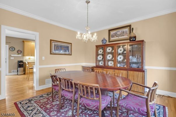 Chandelier, Dining room, Interior, Pendant Lights, Wood Texture Flooring