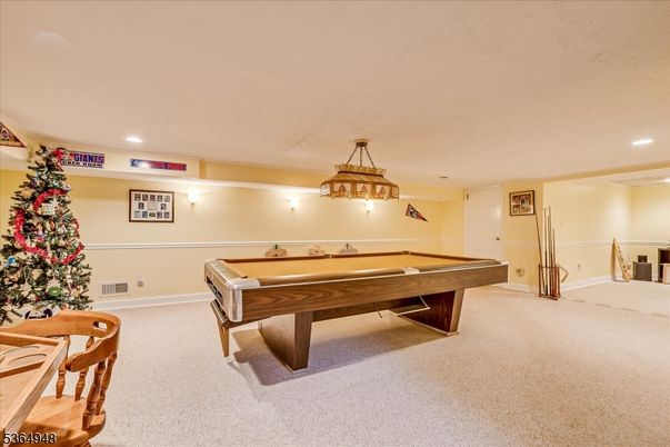 Billiard Table, Game Room, Interior, Recessed Lighting