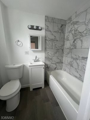 Bathroom, Interior, Marble Walls, Wood Texture Flooring