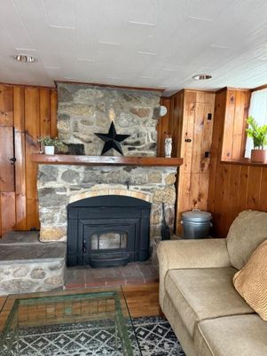 Fireplace, Interior, Stone Walls, Wooden Walls