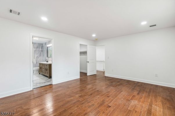Bathroom, Empty room, Interior, Marble, Recessed Lighting, Wood Texture Flooring