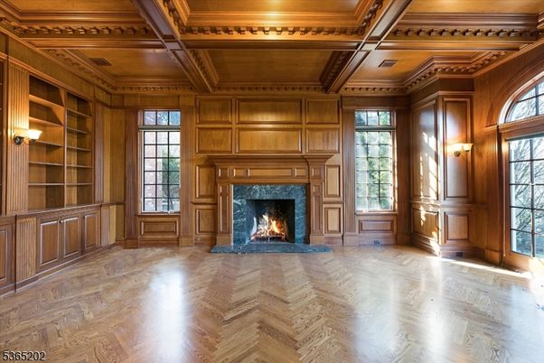Empty room, Fireplace, Interior, Wooden Beams, Wooden Ceilings, Wood Texture Flooring, Wooden Walls