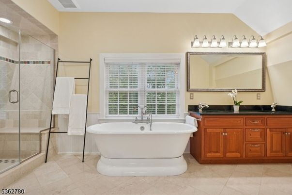 Bathroom, Dual Sink Vanities, Free Standing Baths, Glass Shower, Interior