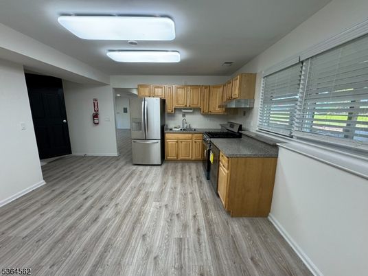 Interior, Kitchen, Stainless Steel Appliances, Wood Texture Flooring