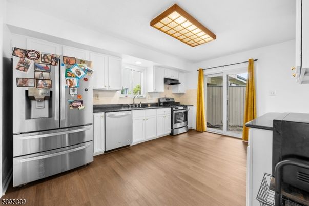Interior, Kitchen, Stainless Steel Appliances, Wood Texture Flooring