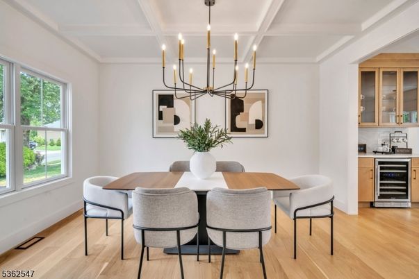 Chandelier, Dining room, Interior, Wood Texture Flooring