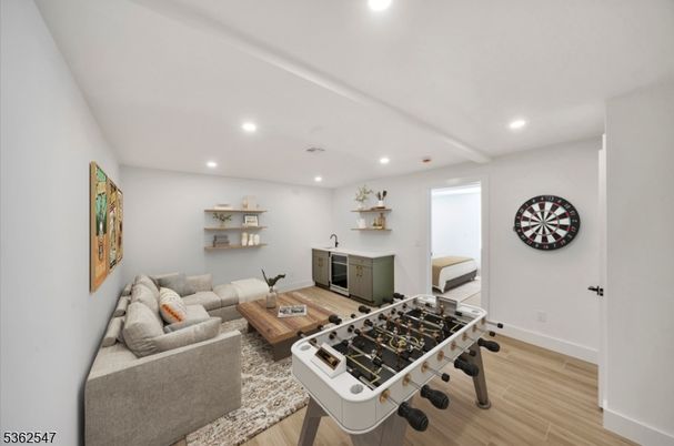 Game Room, Interior, Living room, Recessed Lighting, Wood Texture Flooring
