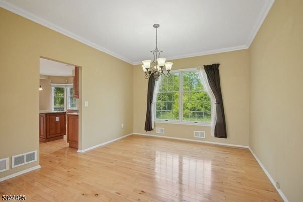 Chandelier, Empty room, Interior, Pendant Lights, Wood Texture Flooring
