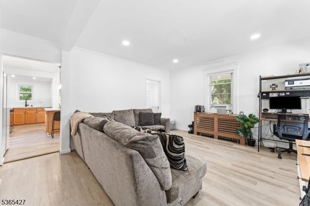 Home Office, Interior, Living room, Recessed Lighting, Wood Texture Flooring