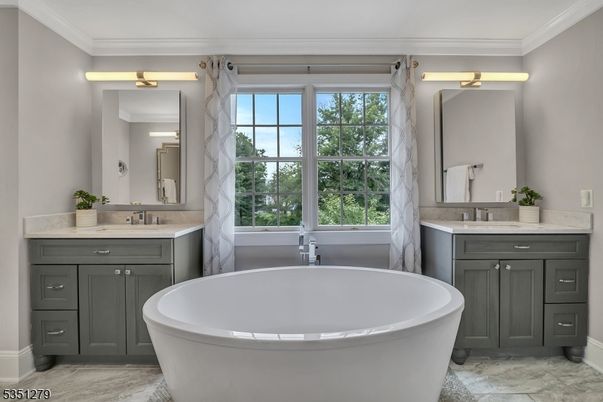 Bathroom, Dual Sink Vanities, Free Standing Baths, Interior, Marble