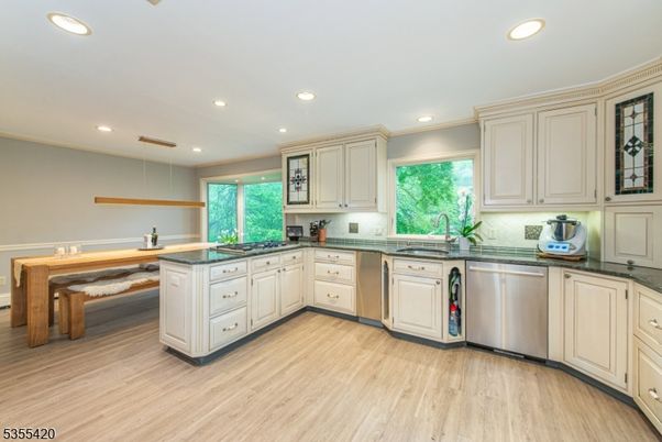 Interior, Kitchen, Recessed Lighting, Wood Texture Flooring