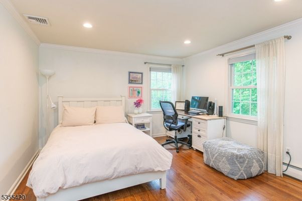 Bedroom, Home Office, Interior, Recessed Lighting, Wood Texture Flooring