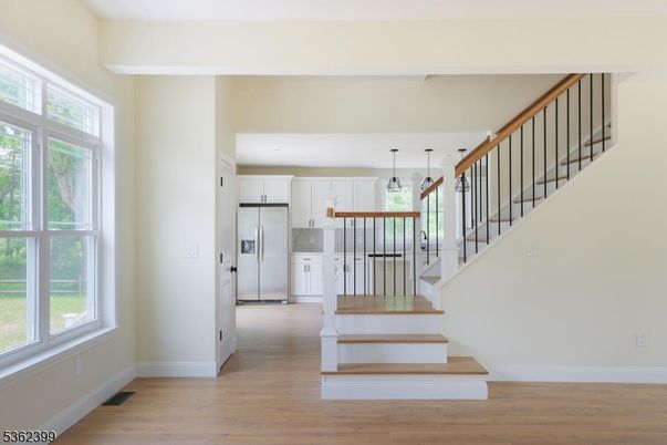 Interior, Kitchen, Pendant Lights, Stainless Steel Appliances, Wood Texture Flooring