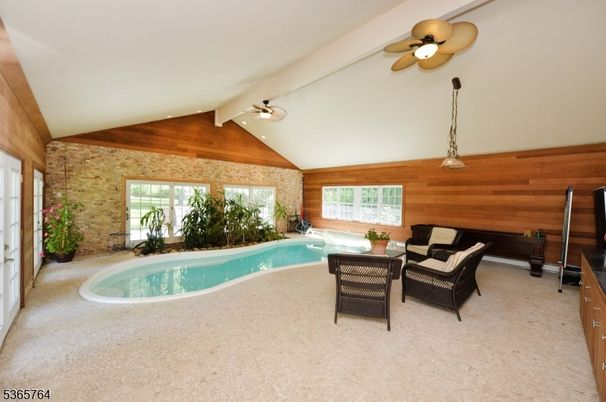 Interior, Pendant Lights, Pool, Stone Walls, Wooden Walls