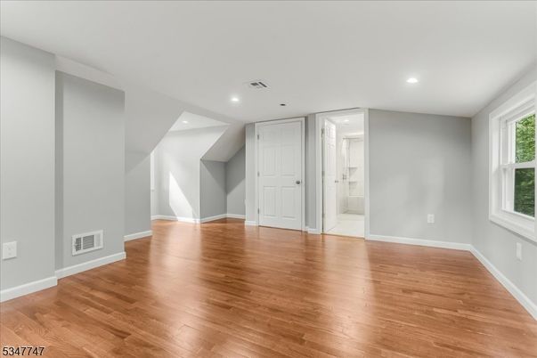 Bathroom, Empty room, Interior, Recessed Lighting, Wood Texture Flooring