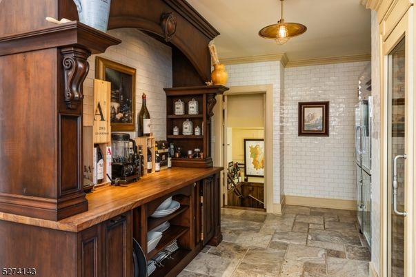 Interior, Pendant Lights, Stone Walls
