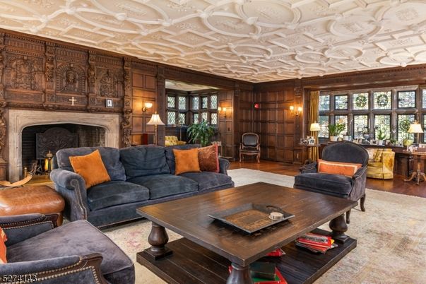 Fireplace, Interior, Living room, Wood Texture Flooring, Wooden Walls