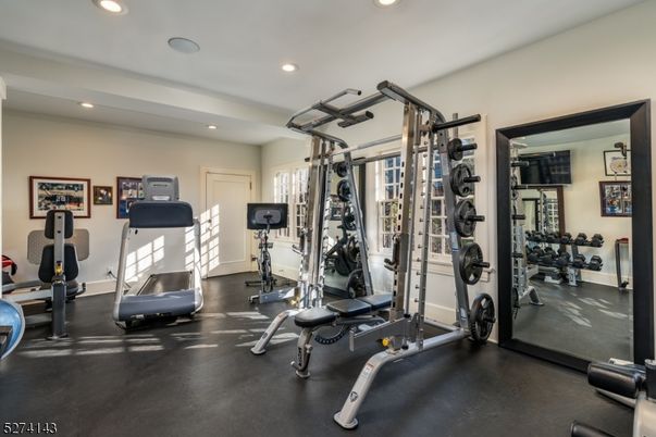 Fitness Equipment, Gym, Interior, Recessed Lighting