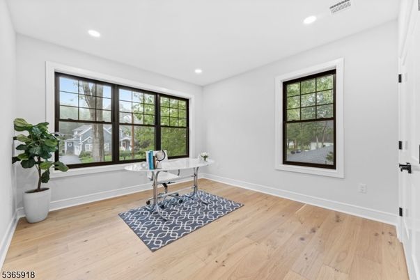 Home Office, Interior, Recessed Lighting, Wood Texture Flooring