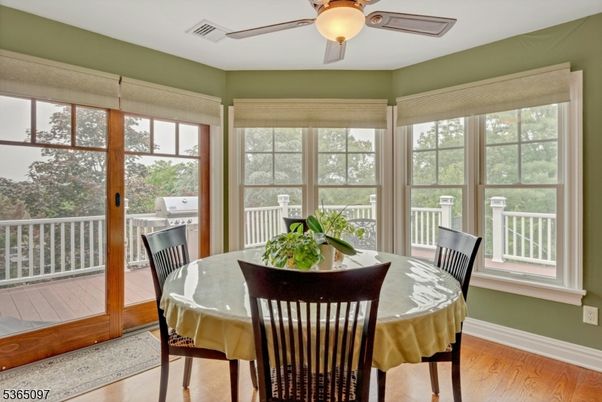 Dining room, Interior, Sun Room, Wood Texture Flooring
