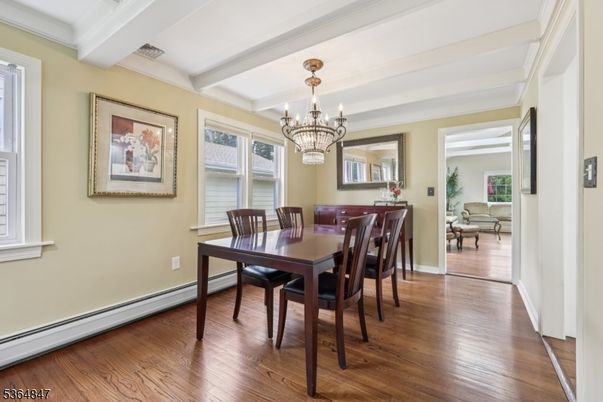 Chandelier, Dining room, Interior, Wood Texture Flooring