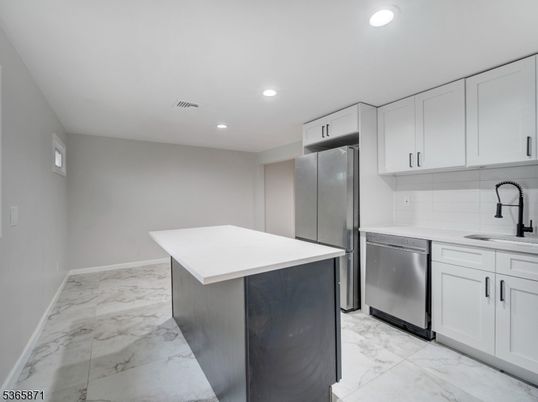 Interior, Kitchen, Marble, Recessed Lighting, Stainless Steel Appliances