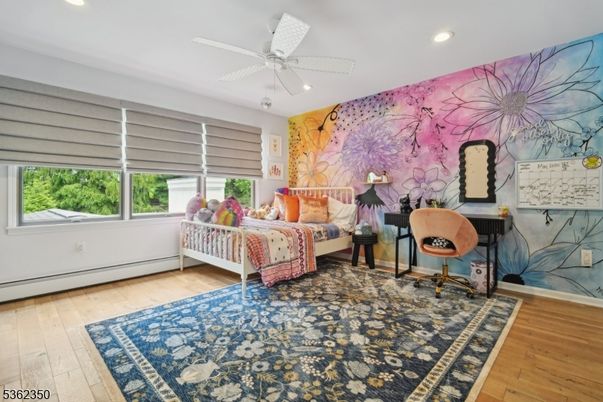 Bedroom, Home Office, Interior, Recessed Lighting, Wood Texture Flooring