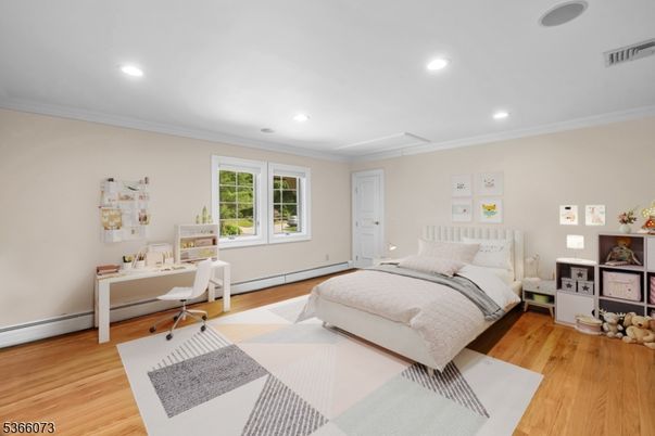 Bedroom, Home Office, Interior, Recessed Lighting, Wood Texture Flooring