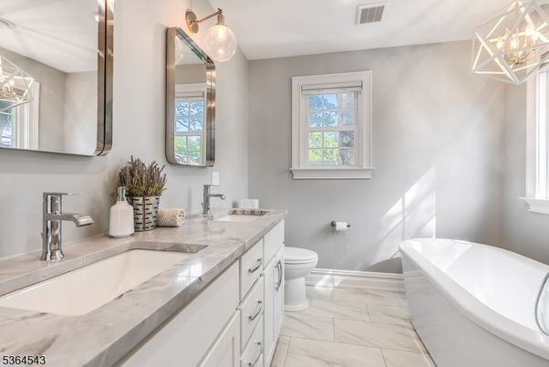 Bathroom, Dual Sink Vanities, Free Standing Baths, Interior, Marble