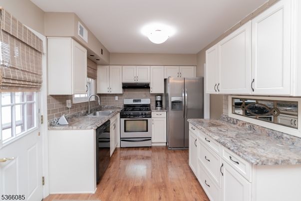 Interior, Kitchen, Stainless Steel Appliances, Wood Texture Flooring