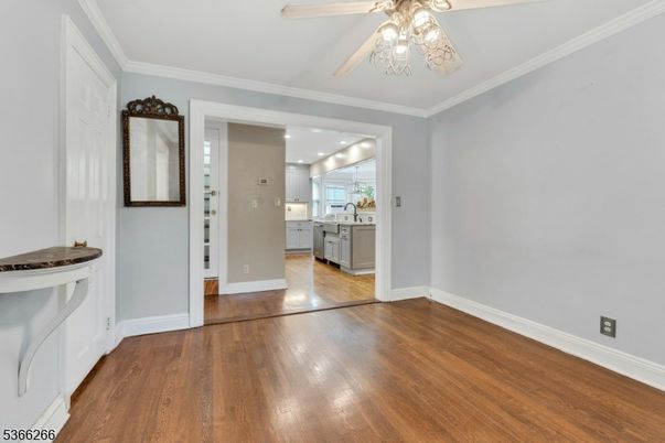 Empty room, Interior, Kitchen, Recessed Lighting, Wood Texture Flooring