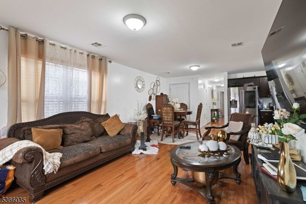 Dining room, Interior, Kitchen, Living room, Stainless Steel Appliances, Wood Texture Flooring