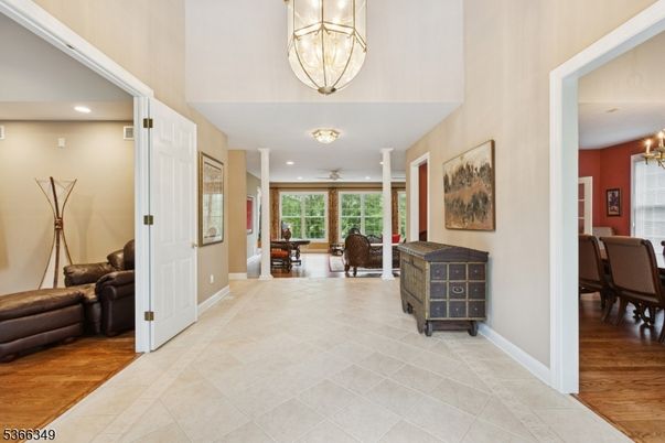 Chandelier, Dining room, Interior, Pendant Lights, Recessed Lighting, Wood Texture Flooring