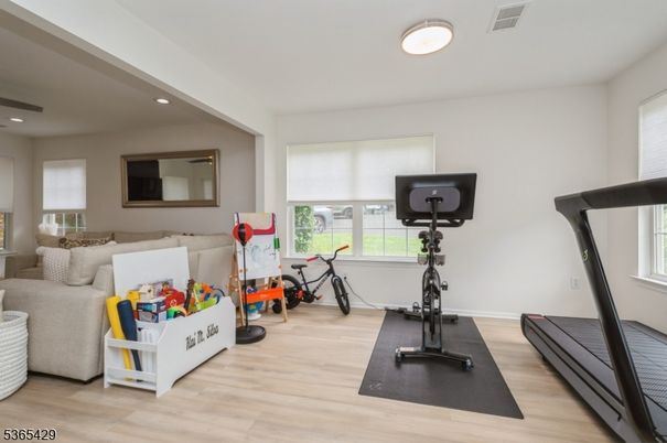 Fitness Equipment, Interior, Recessed Lighting, Wood Texture Flooring