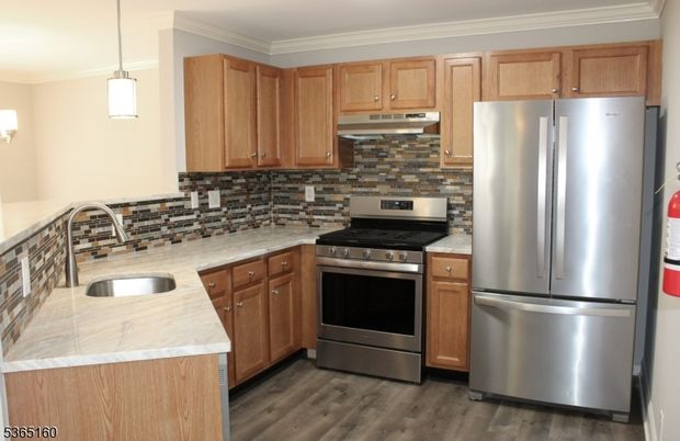 Interior, Kitchen, Pendant Lights, Stainless Steel Appliances, Wood Texture Flooring