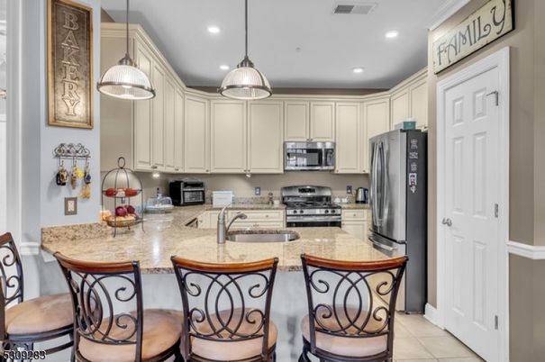 Interior, Kitchen, Pendant Lights, Recessed Lighting, Stainless Steel Appliances
