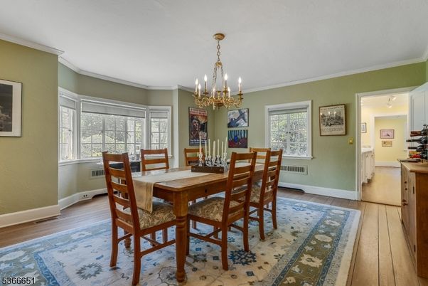 Chandelier, Dining room, Interior, Wood Texture Flooring